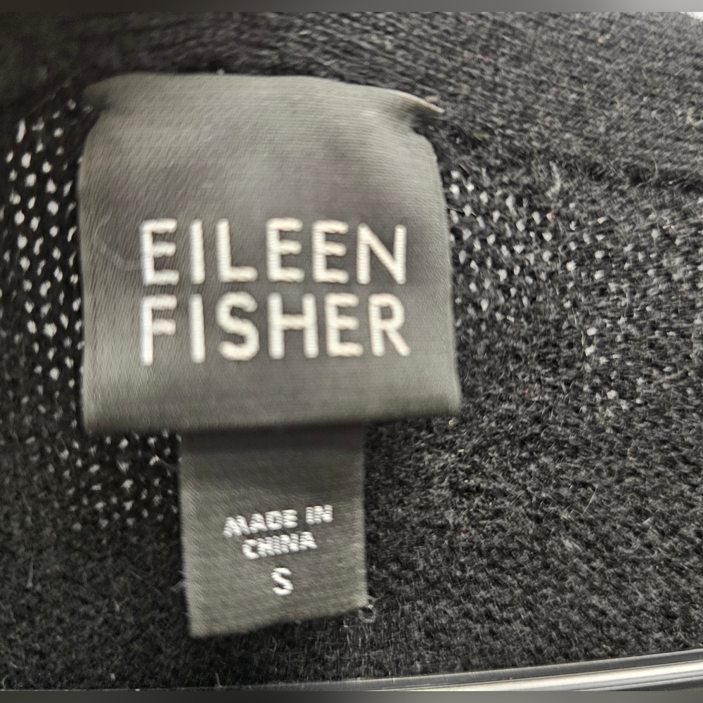 Eileen Fisher Front Button Black Cashmere Cardigan SZ SMALL - Picture 3 of 8
